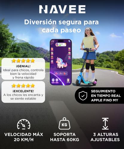 Patineta Eléctrica Navee K100 Máx 6 a 14 Años 20 kmh Soporta Hasta 60 kg Manillar Ajustable - 1