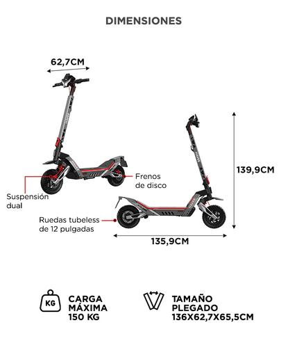 Scooter Eléctrico NAVEE XT5 Pro 2200W 75km Autonomía Alta Potencia Velocidad 50 kmh - 5