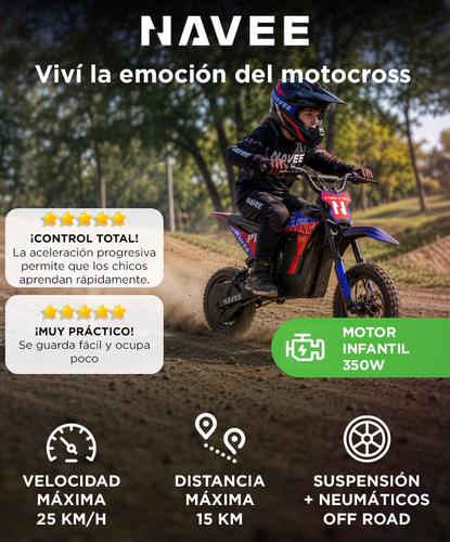 Motocicleta Eléctrica Para Niños NAVEE Cyber X Pro Scooter Motocross 350W Distancia 15 km - 1
