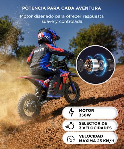 Motocicleta Eléctrica Para Niños NAVEE Cyber X Pro Scooter Motocross 350W Distancia 15 km - 2
