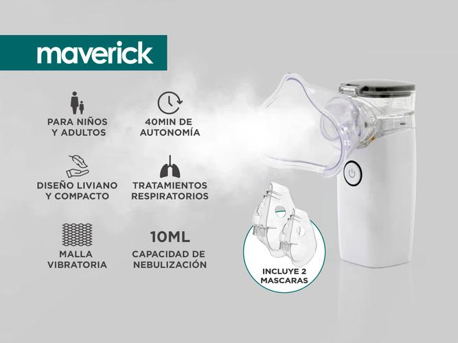 Nebulizador Ultrasónico Maverick Mesh Ne-m01 Portatil Bateria recargable - 1