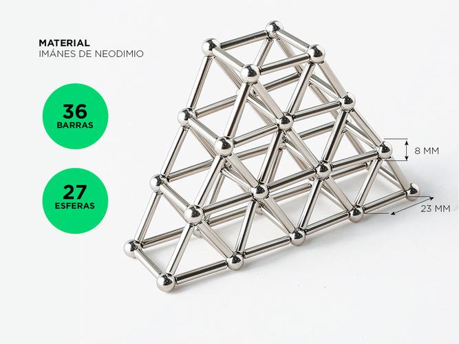Magcube 36 Barras Magnetico 27 Bolas 8mm - 3