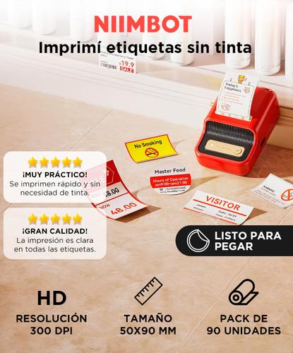 Rollo De Etiquetas Adhesivas Niimbot B21 Pro 50x90mm 90 Piezas Papel Fotográfico Térmico - 1