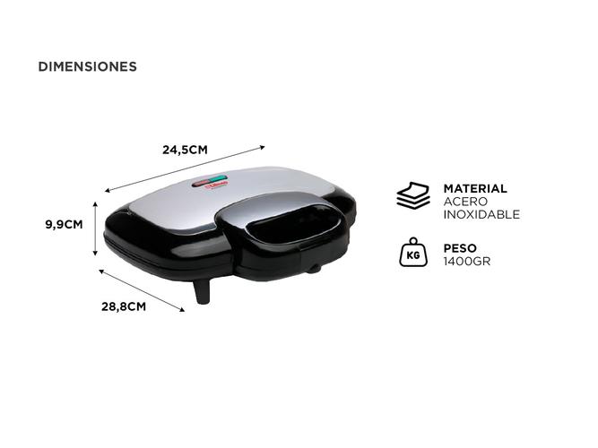 Sandwichera Antiadherente Mastertost Liliana AS990 - 4