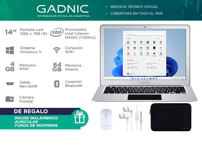 Notebook Gadnic Glow Pro Intel Dual Core 4GB 64GB SSD 14,1