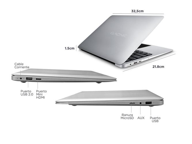 Notebook Gadnic Glow Pro Intel Dual Core 4GB 64GB SSD 14,1