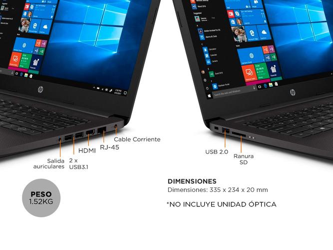 Notebook HP R3-2200U AMD Ryzen 3 4Gb 1tb 14