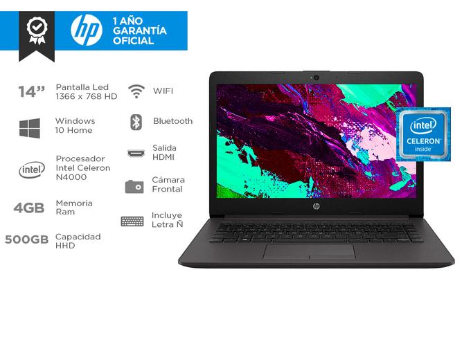 Notebook HP 240 G8 Intel Dual Core 4gb 500gb 14