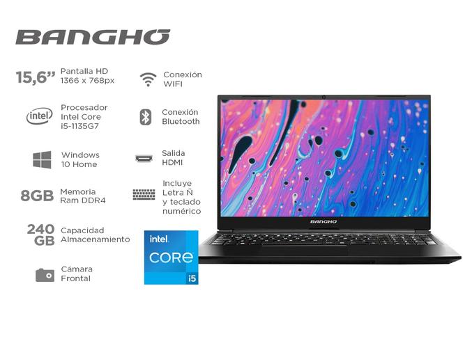 Notebook Bangho Max L5 Intel Core I5 10ma Gen 8Gb SSD 240Gb 156 Windows 10 - 1