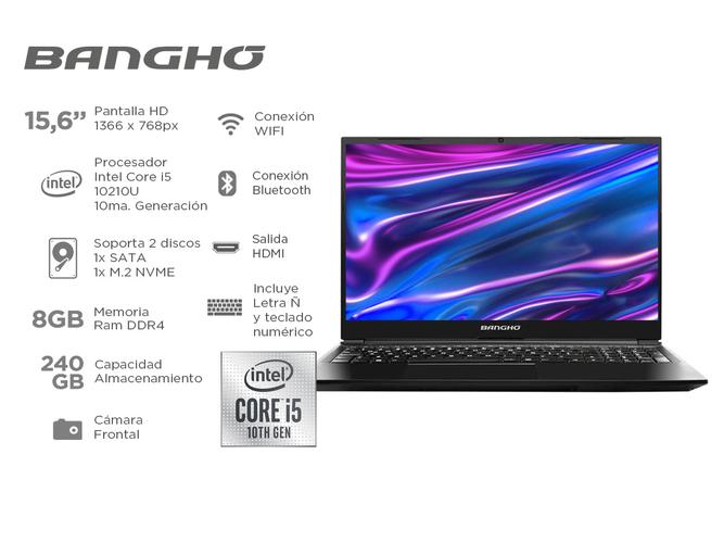 Notebook Bangho Max L5 Intel Core I5 10ma Gen 8Gb SSD 240Gb 15,6
