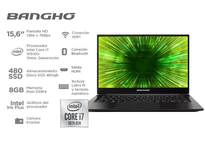 Notebook Bangho Max L5 Intel Core I7 10ma Gen 8Gb SSD 480Gb 156 Windows 10 - 1