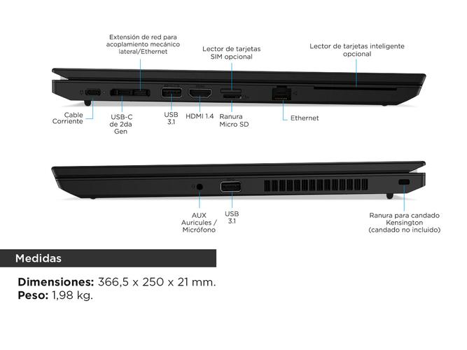 Notebook Lenovo Thinkpad L15 Intel Core I7 10ma Gen 8Gb SSD 256Gb 15,6