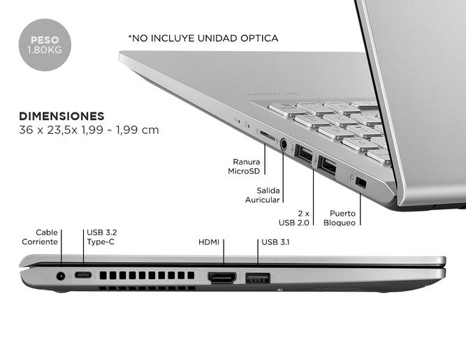 Notebook Asus X515EA Intel Core i3 4gb ssd 256gb Windows 11 - 5