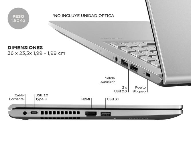 Notebook Asus X515EA Intel Core I7 8Gb SSD 512Gb 15,6