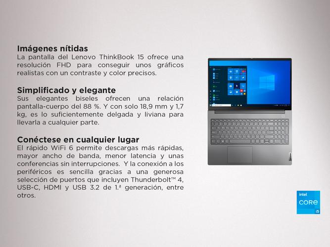 Notebook Lenovo Thinkbook 15 G2 ITL intel Core I5 ram 8Gb SSD 256Gb Sin SO - 3