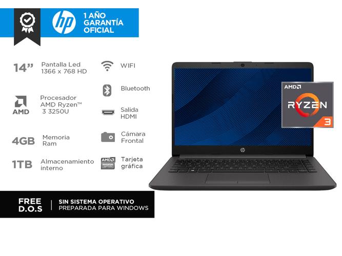 Notebook Hp 245 Amd Ryzen 3 G8 14 Hd 1tb 4gb Free Dos - 1