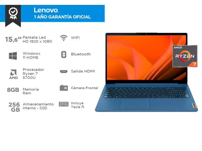 Notebook Lenovo IP 3 Ryzen 7 ram 8G SSD 256G Windows 11 - 1