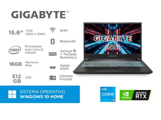 Notebook Gigabyte G5 GD Intel Core I5 Ram 16GB SSD 512GB RTX 3050 Windows - 1