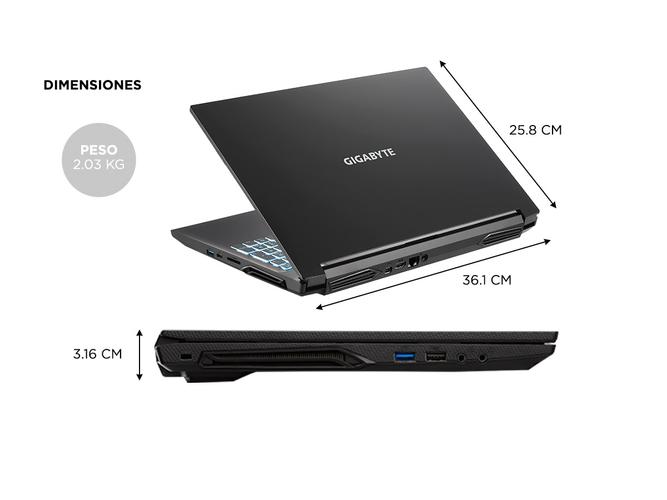 Notebook Gigabyte G5 GD Intel Core I5 Ram 16GB SSD 512GB RTX 3050 Windows - 4