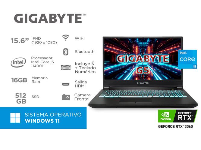 Notebook Gigabyte G5 KD Intel Core I5 Ram 16GB SSD 512GB RTX 3060 P Windows - 1