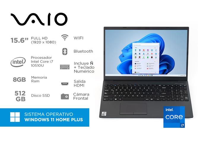 Notebook Vaio Intel core I7 Ram 8GB SSD 512GB Windows - 1