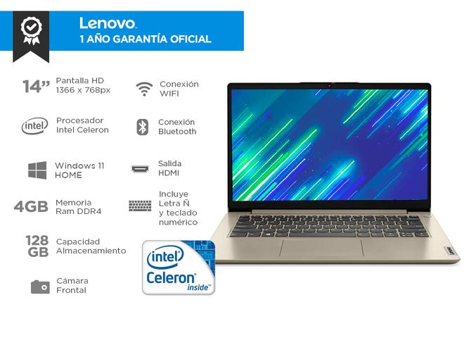 Notebook Lenovo Ideapad 1 14IGL7 Intel Celeron 4gb Ssd 128gb Windows 11 - 1