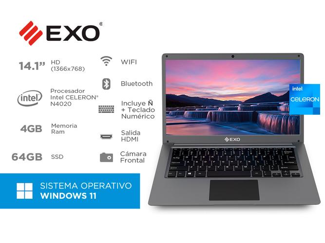 Notebook Exo RA5 Dual Core 4GB RAM 64GB SSD 14.1 - 1