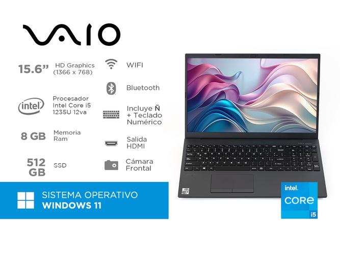 Notebook Vaio Intel Core I5 Ram 8GB SSD 512GB Pantalla 15.6 - 1