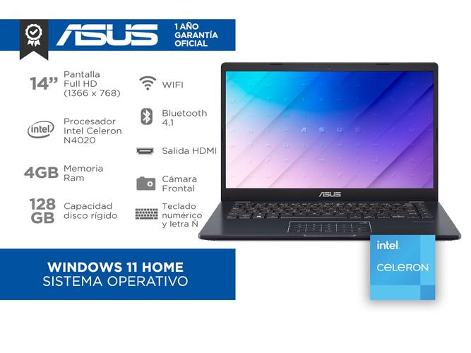 Notebook Asus E410MA Intel Celeron N4020 4gb ram 128gb 14
