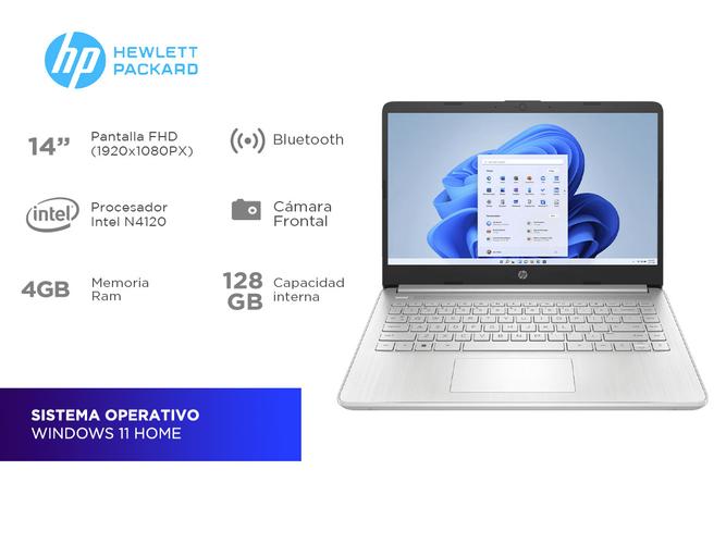 Notebook HP 14 Celeron N4120 4GB RAM 128GB SSD Windows 11 Home - 1