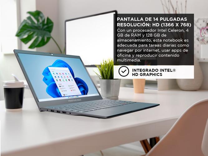 Notebook Positivo BGH Intel Celeron AT520LN 4GB RAM 128GB SSD Windows 11 Home - 2