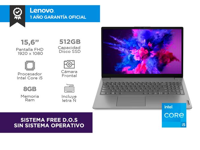 Notebook Lenovo V15 G3 Core i5-1235U 8GB RAM 512GB SSD Free Dos - 1