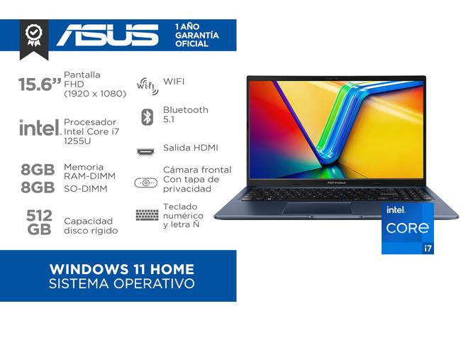 Notebook ASUS Vivobook 15 Intel®Core™ i7 16GB 512GB X1502ZA-EJ1545W - 1