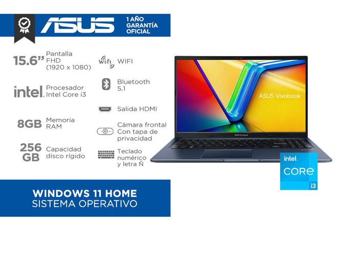 Notebook ASUS Vivobook 15 Intel®Core™ i3 6 núcleos 8GB 256GB X1502ZA-EJ830W - 1