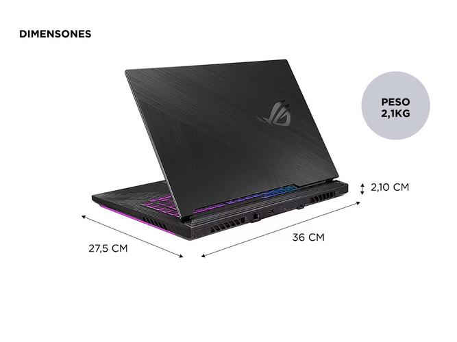 Notebook Gamer ROG Strix G15 AMD Ryzen™ 7 NVIDIA® GeForce RTX™ 3050 16GB 512GB G513RC-HN091W - 5