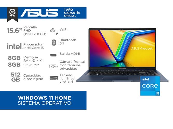 Notebook ASUS Vivobook 15 Intel®Core™ i5 10 núcleos 16GB 512GB X1502ZA-EJ1844W - 1