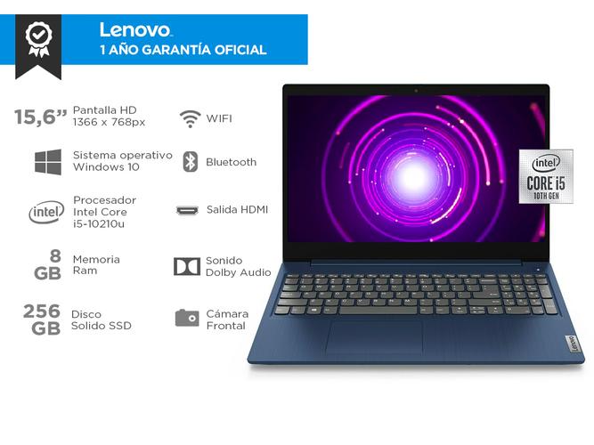 Notebook Lenovo Ideapad 3 Intel Core I5 8Gb SSD 256Gb 15,6