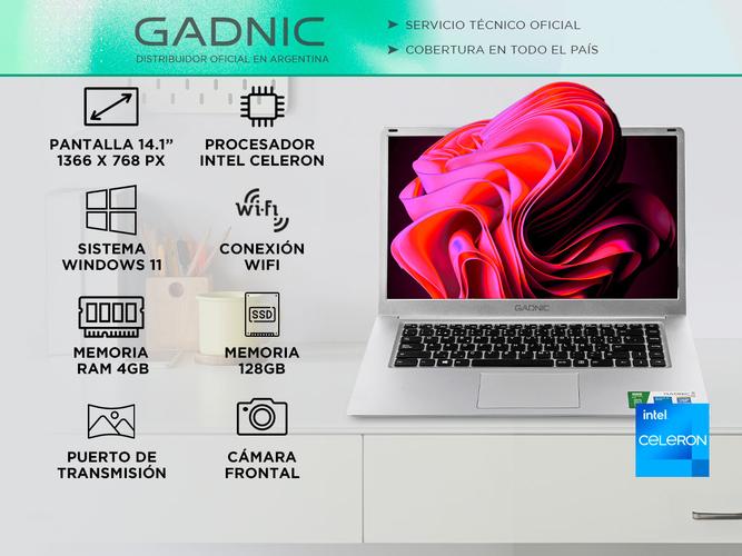 Notebook Gadnic G3 Intel Celeron 4GB RAM 128GB SSD 14.1