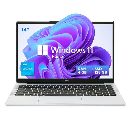 Notebook Gadnic 14 Pulgadas Intel Celeron N4020 RAM 4GB SSD 128GB Cámara Frontal - 0