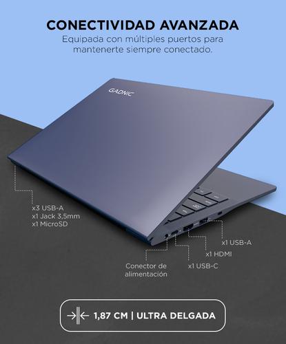 Notebook Gadnic 14 Pulgadas Intel Celeron N4500 RAM 4GB SSD 128GB Cámara Frontal Con Soporte - 3