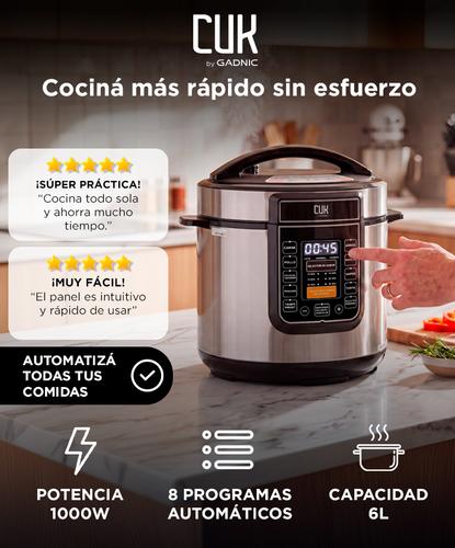 Olla a Presión Eléctrica Programable CUK By Gadnic VitaPress 6L Multifunción 1000W con Panel Táctil Acero Inoxidable  - 1