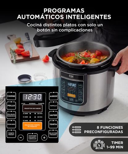 Olla a Presión Eléctrica Programable CUK By Gadnic VitaPress 6L Multifunción 1000W con Panel Táctil Acero Inoxidable  - 2