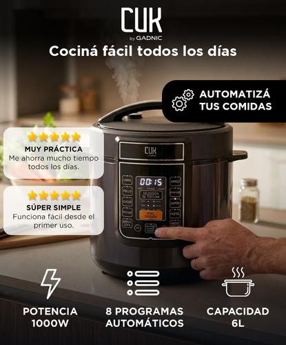 Olla a Presión Eléctrica Programable CUK By Gadnic VitaPress 6L Multifunción 1000W con Panel Táctil Timer  - 1