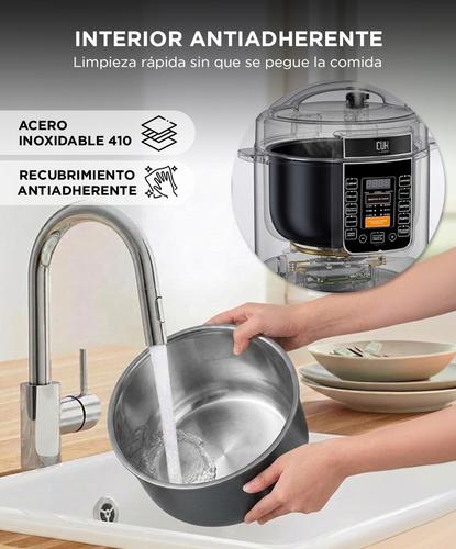 Olla a Presión Eléctrica Programable CUK By Gadnic VitaPress 6L Multifunción 1000W con Panel Táctil Timer  - 4