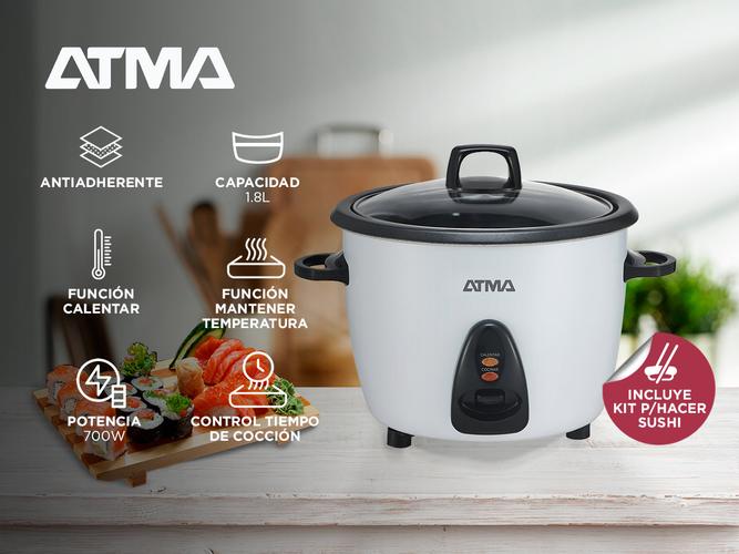 Olla Electrica Arrocera ATMA SUMB1P Vaporera + Kit para hacer sushi - 1