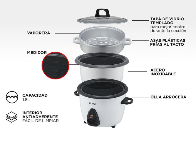 Olla Electrica Arrocera ATMA SUMB1P Vaporera + Kit para hacer sushi - 4