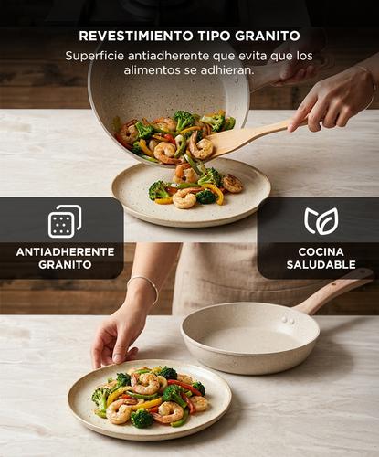 Sartén Granito CUK By Gadnic 24cm Antiadherente Inducción Aluminio  - 2