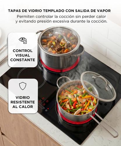 Batería de Cocina Set de Ollas Gadnic 9 Piezas Cacerola Acero Inoxidable Tapa Vidrio Templado - 3