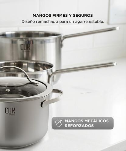 Batería de Cocina Set de Ollas Gadnic 9 Piezas Cacerola Acero Inoxidable Tapa Vidrio Templado - 4
