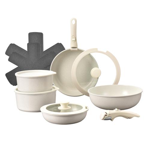 Batería de Cocina Set de Ollas y Sartenes Gadnic Aluminio Antiadherente Mango Desmontable Cacerola  - 0